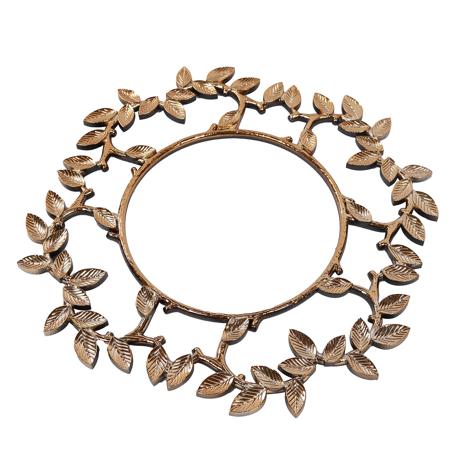 Alternative view of 6 Pack Acrylic Plastic Charger Plates in Gold Leaf Wreath Design – 13" Round Decorative Dinner Table Plates