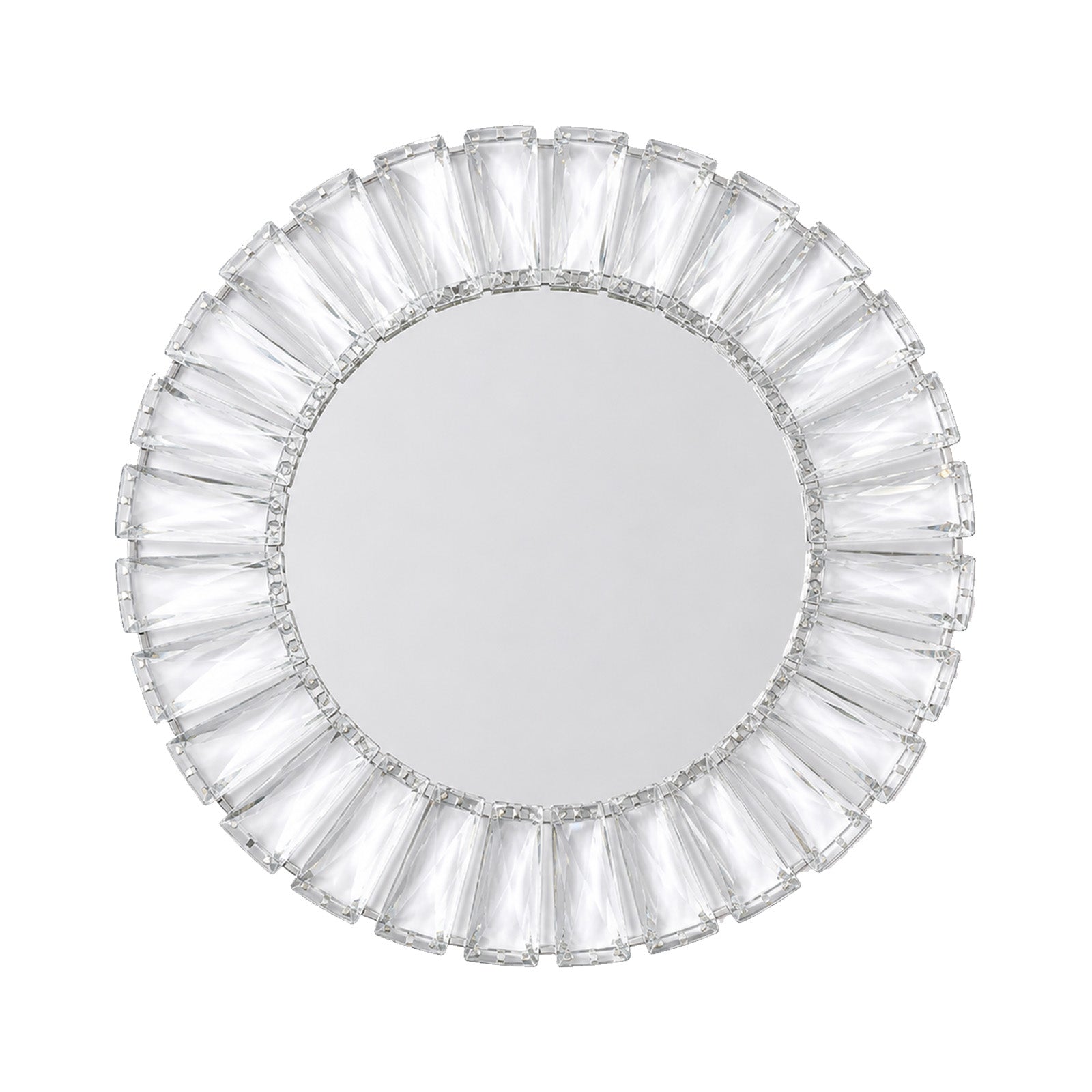 Alternative view of 2 Pack Crystal Pendant Metal Charger Plates – 14" Round Silver Mirror Glass Decorative Table Chargers